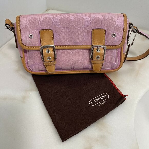 Vintage Y2K pink Coach Signature Mini Field Bag/Cross Body 6844 with Dust Bag - Picture 1 of 15